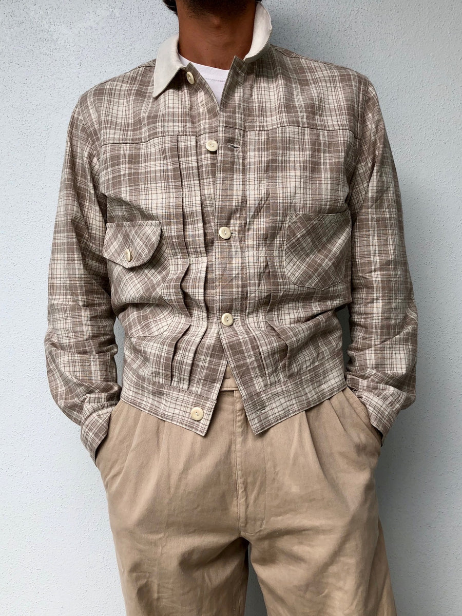 Pleat Front Linen Box Jacket – SEAMS