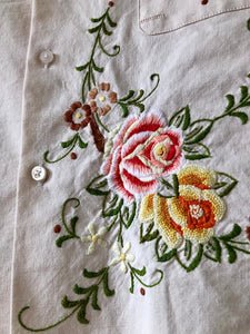 Embroidered Flowers Shirt