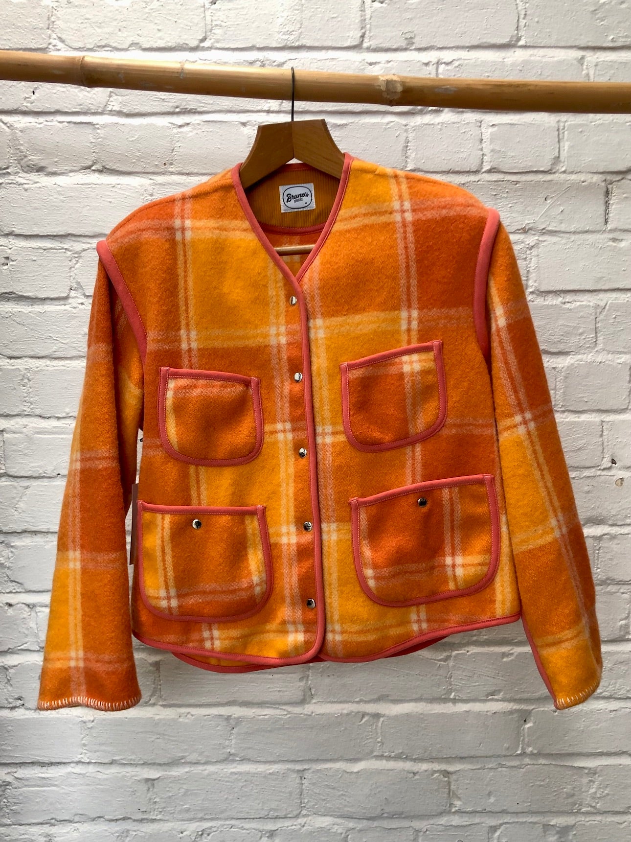 LG Shawl Jacket in Orange Check