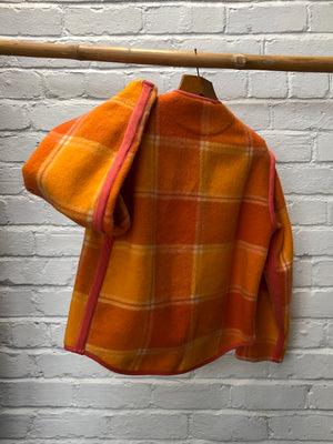 LG Shawl Jacket in Orange Check