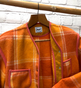 LG Shawl Jacket in Orange Check