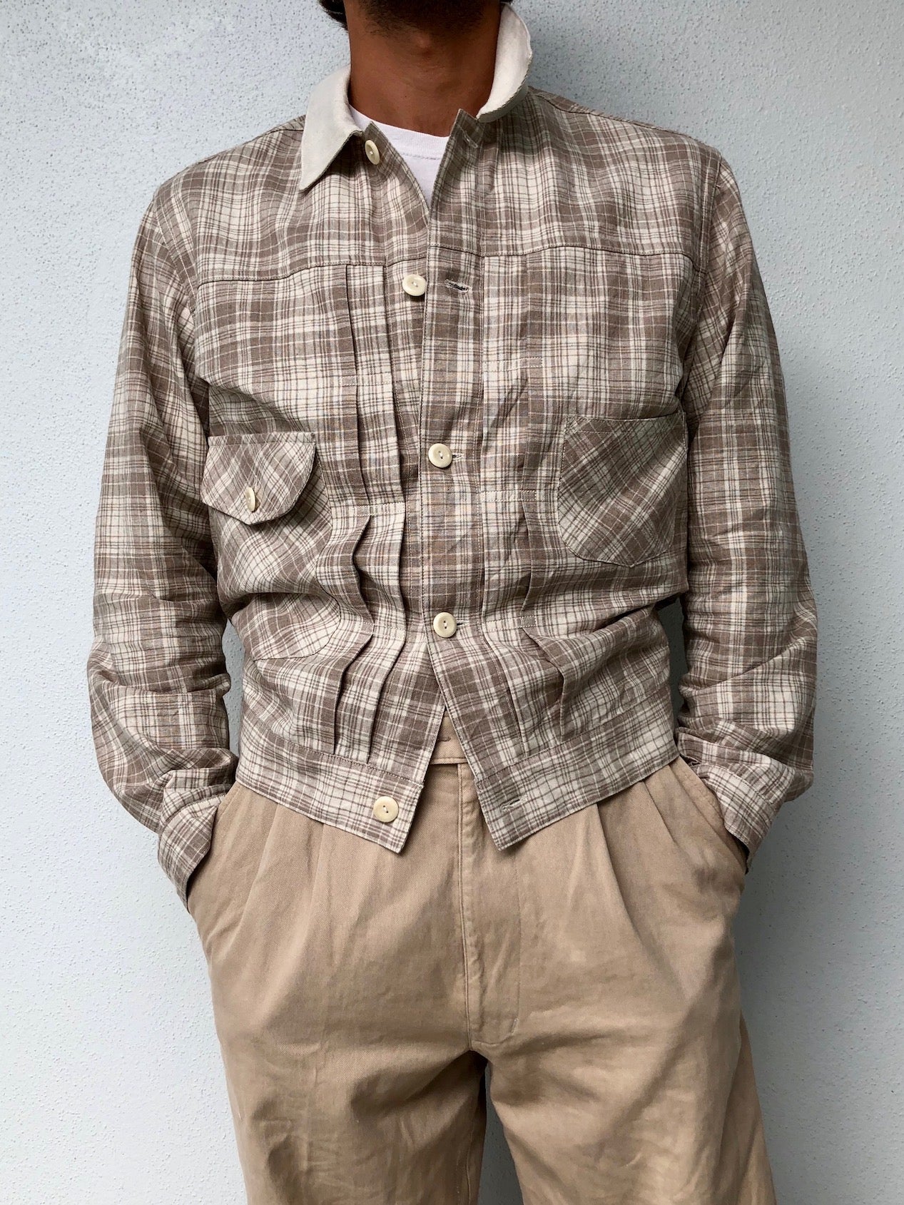 Pleat Front Linen Box Jacket – SEAMS
