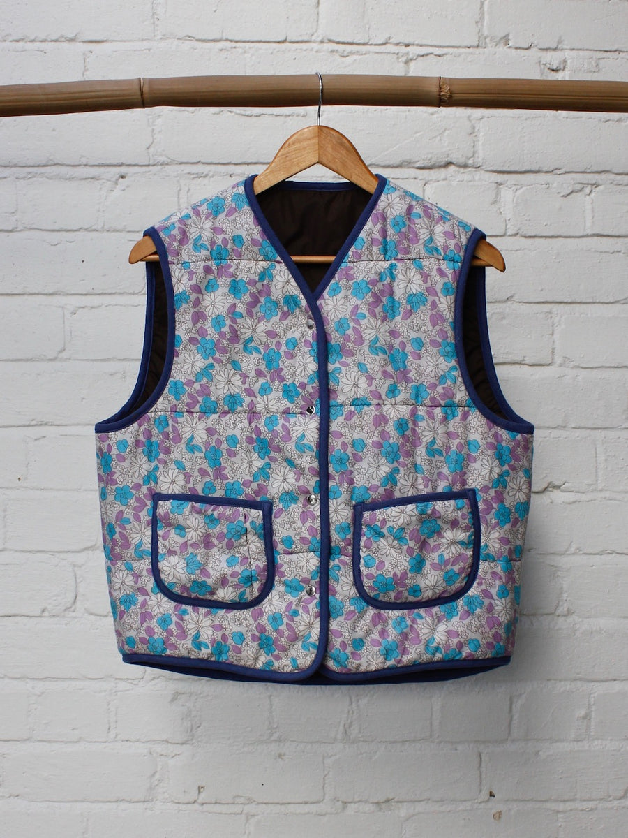 Quilted Lilac Flowers Vest